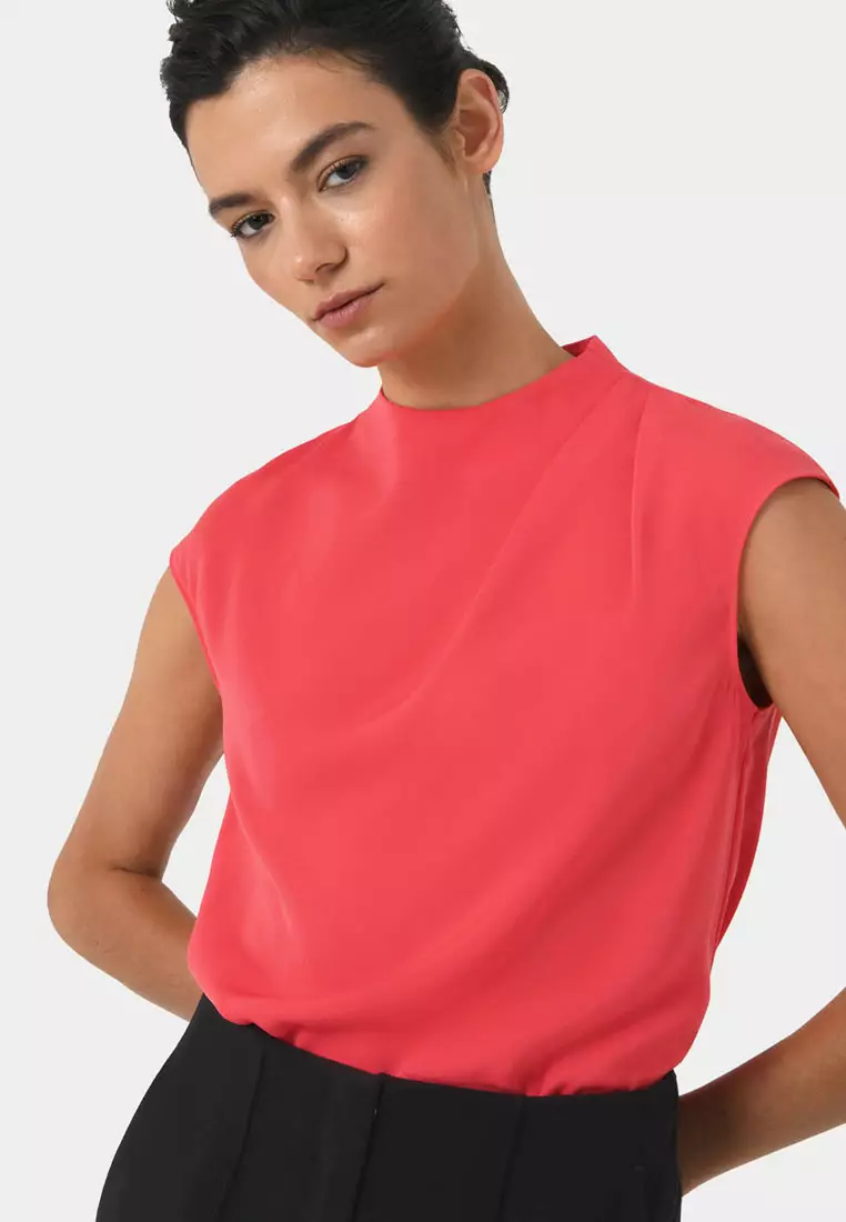 Mallory Draped Shoulder Blouse