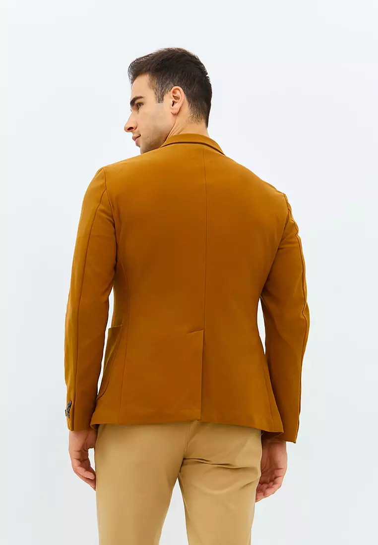 Jobb Edmond-T2 Blazer Pria Slim Fit Mustard