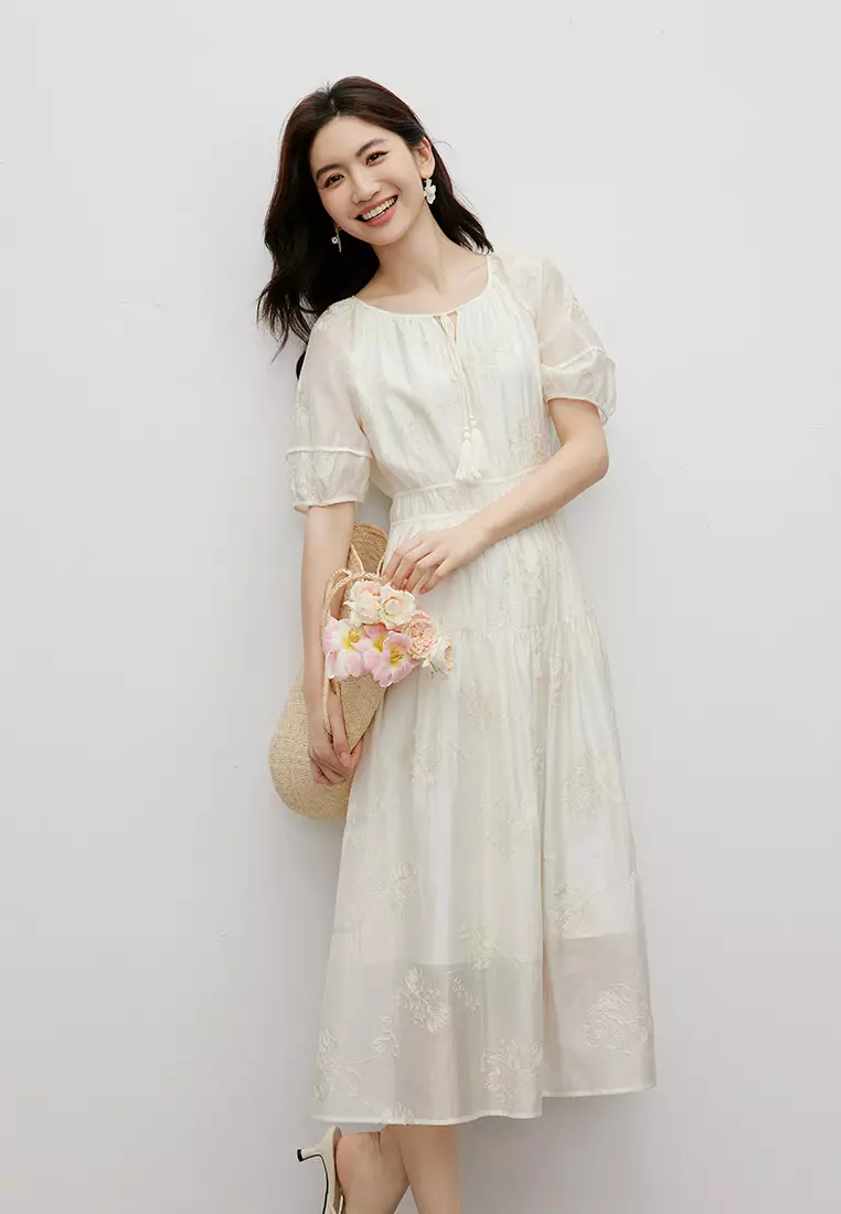 Embroidered Midi Dress