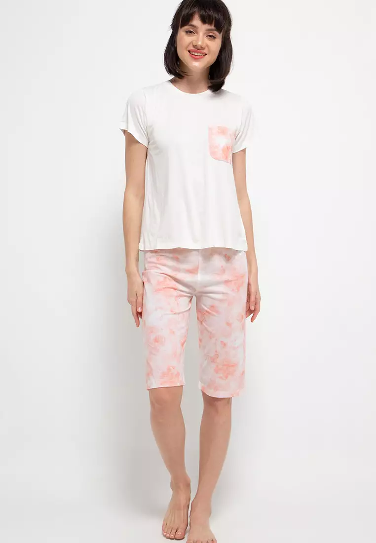 Nade Japan FT092 Piyama Set Instacool Coral Peach