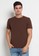 Executive brown Basic Round Neck T-shirt 44D0FAA4BBA655GS_1