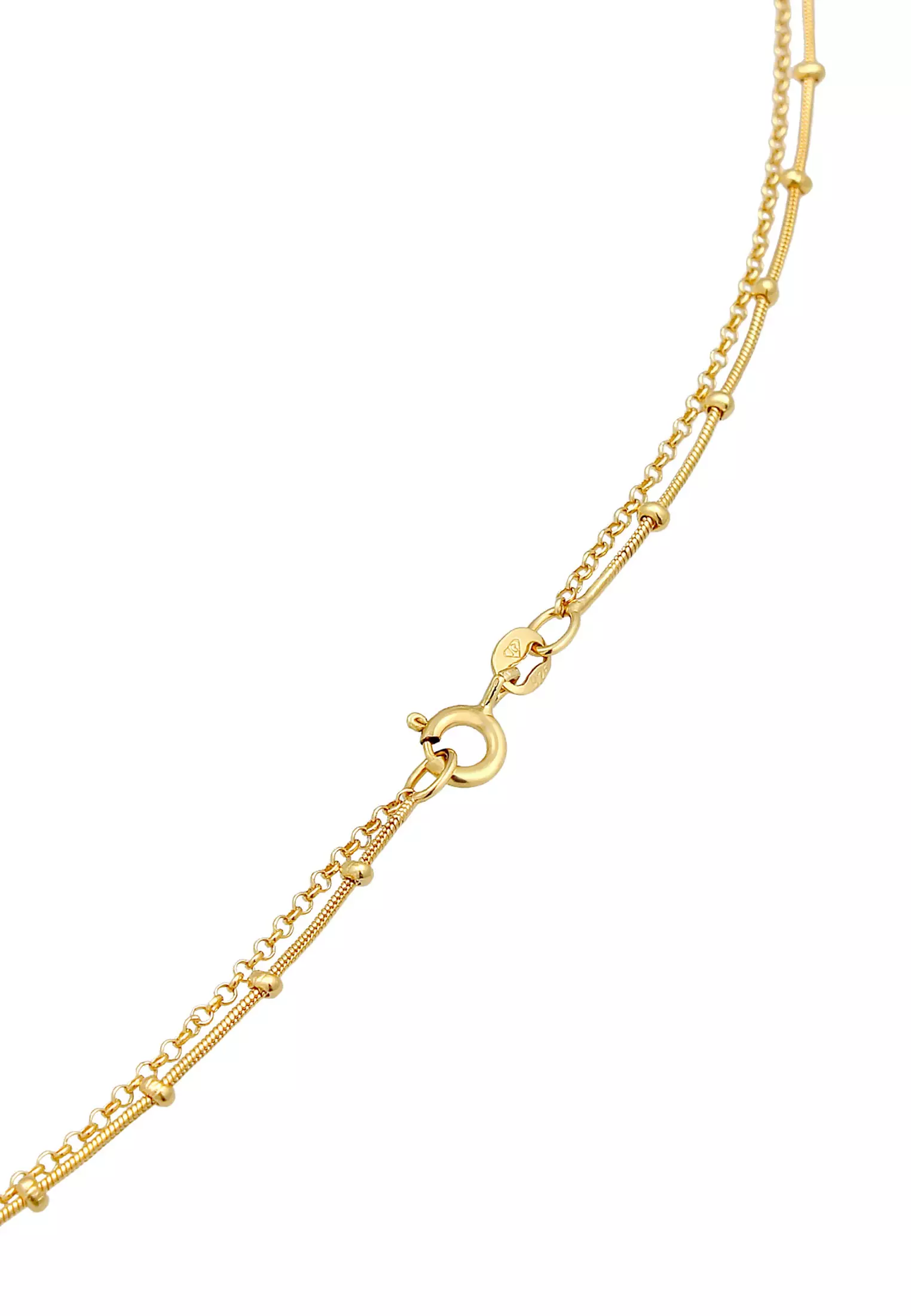 Necklace Layer Ball Chain Circle Pendant Timeless Gold Plated