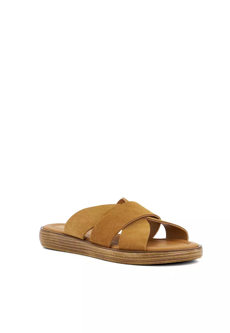 Discount on Dune London  shoes - SKU: Layton Open Toe Flat Sandals Tan