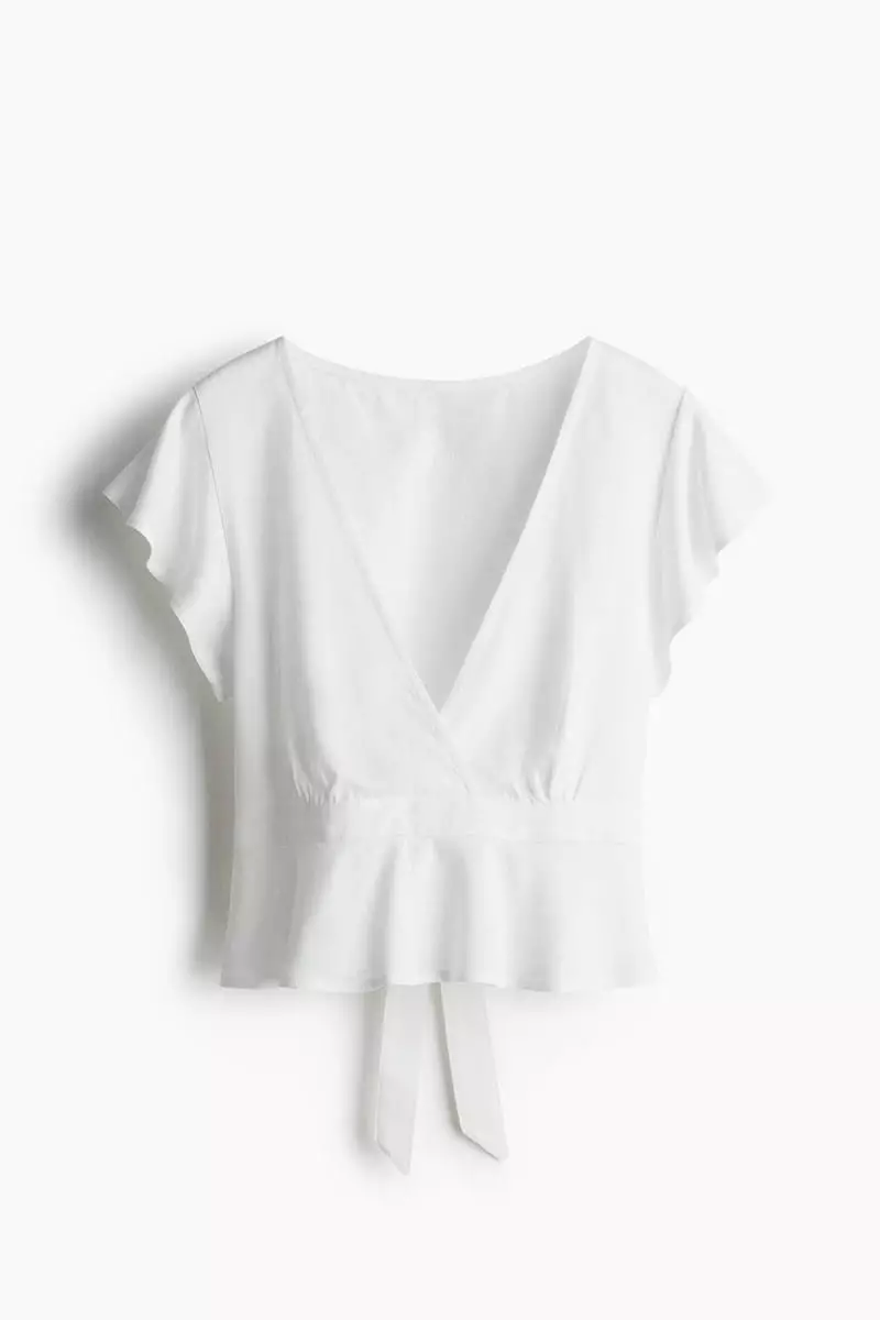 Linen-blend blouse