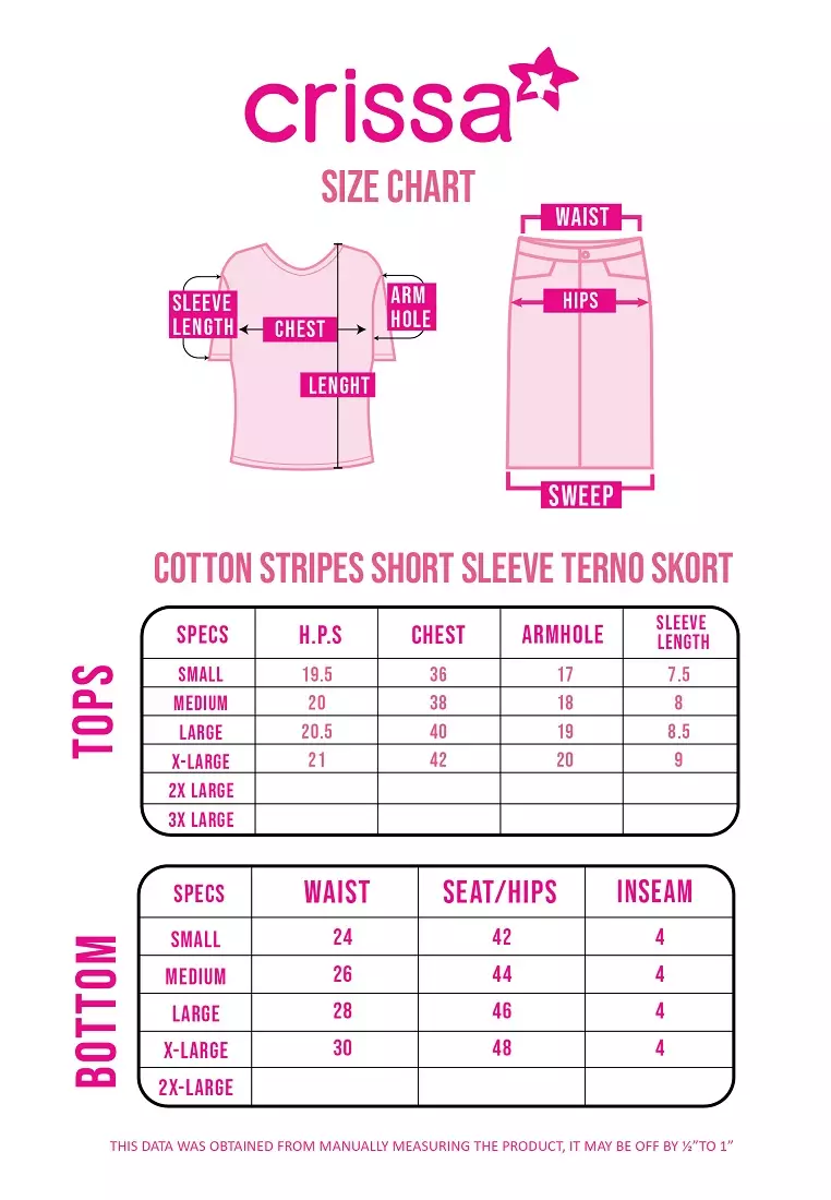 Cotton Stripes Short Sleeves Terno Skort