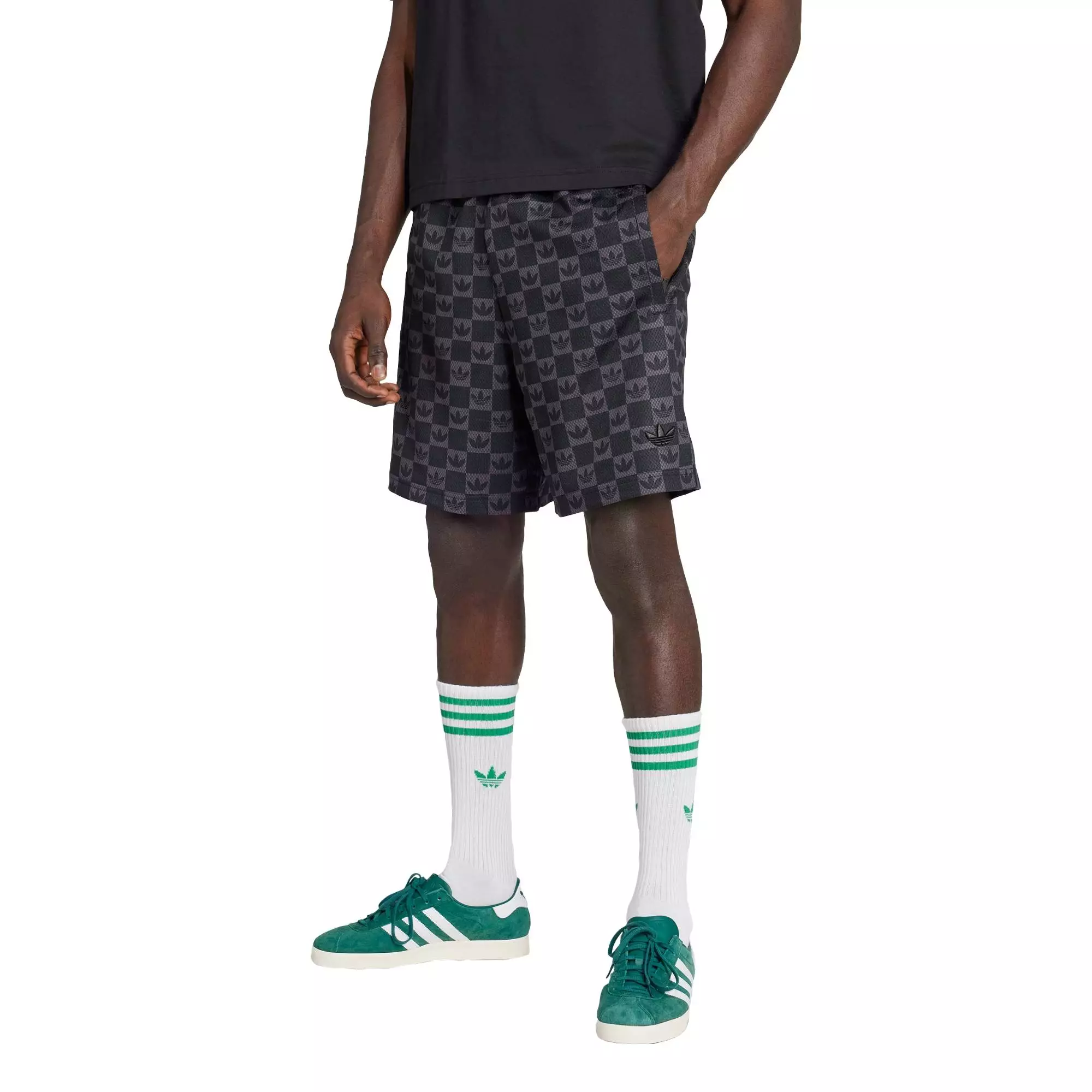 Lifestyle Monogram Regular Mesh Shorts Men Black JY2986