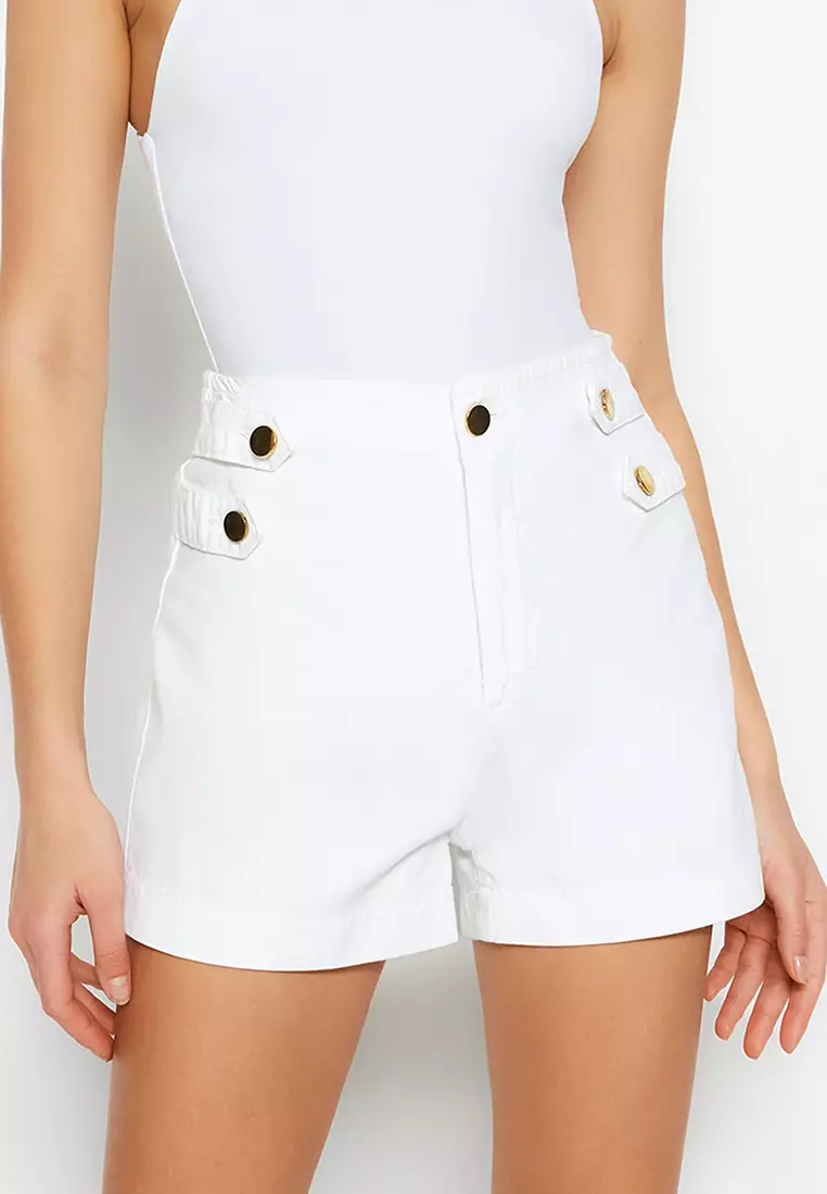 Buy Trendyol Gold Button Shorts Online ZALORA Malaysia