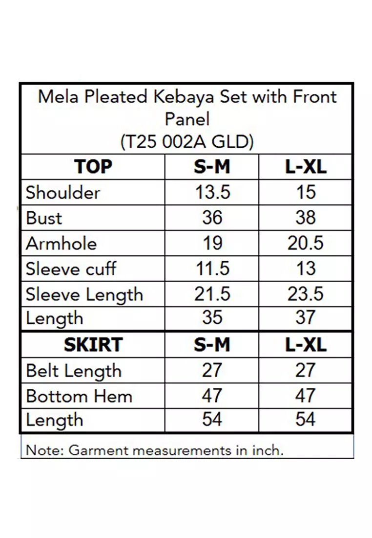 Mela Pleated Kebaya Set with Front Panel