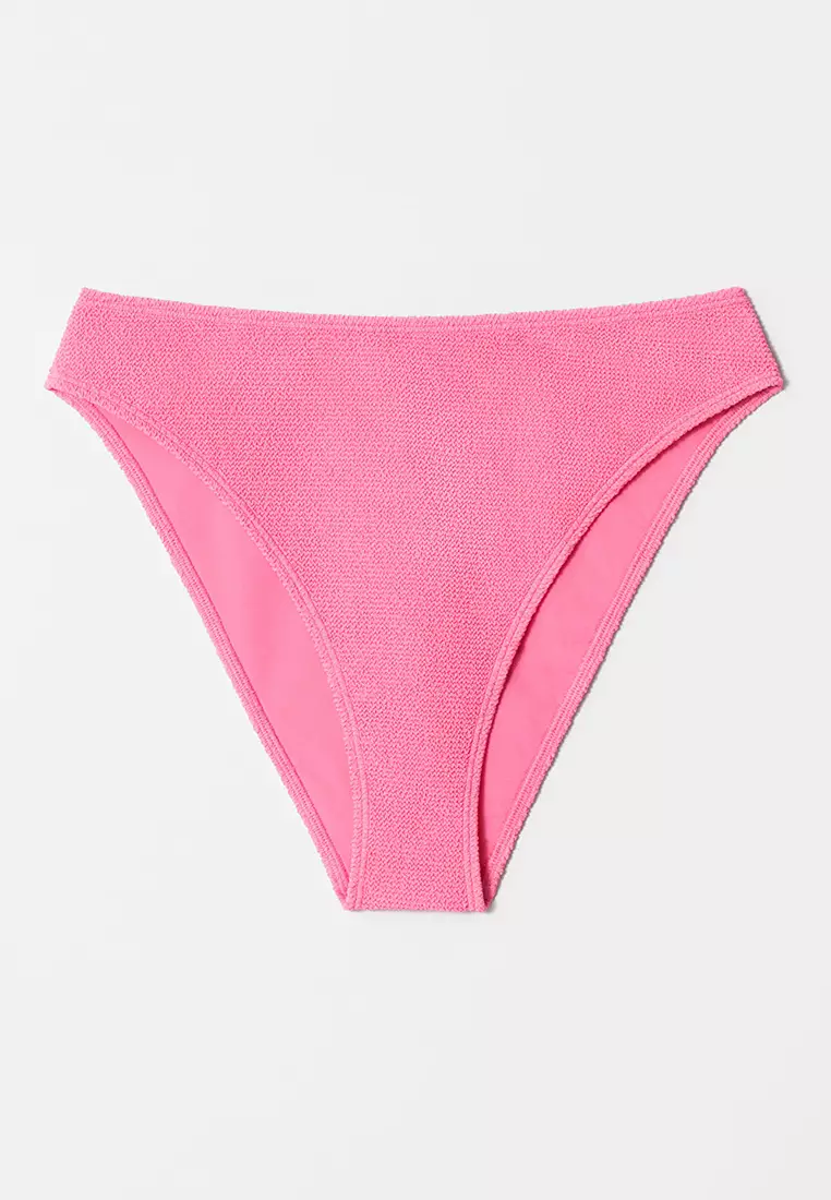 Textured High-Waist Bikini Briefs