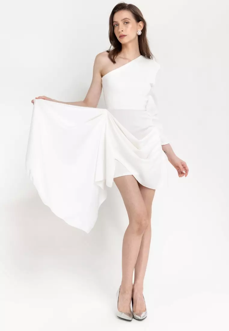 Monet Asymmetrical Longsleeved Mini Dress