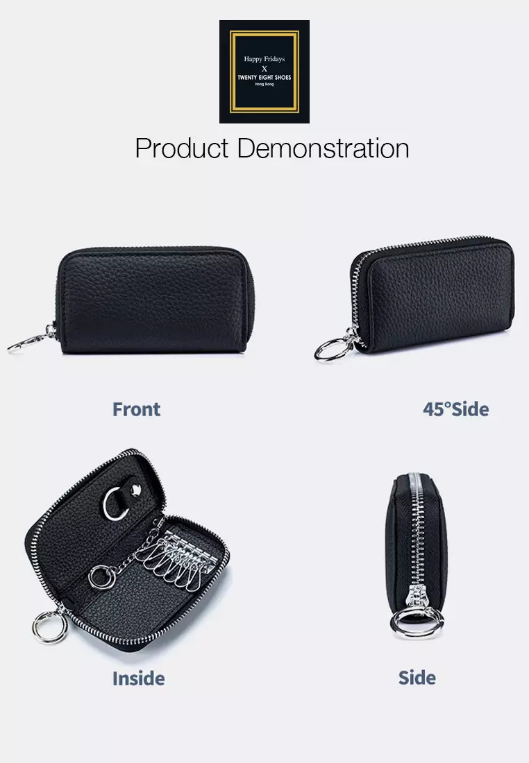 Full Grain Leather Zipper Key Case JW AN-3443