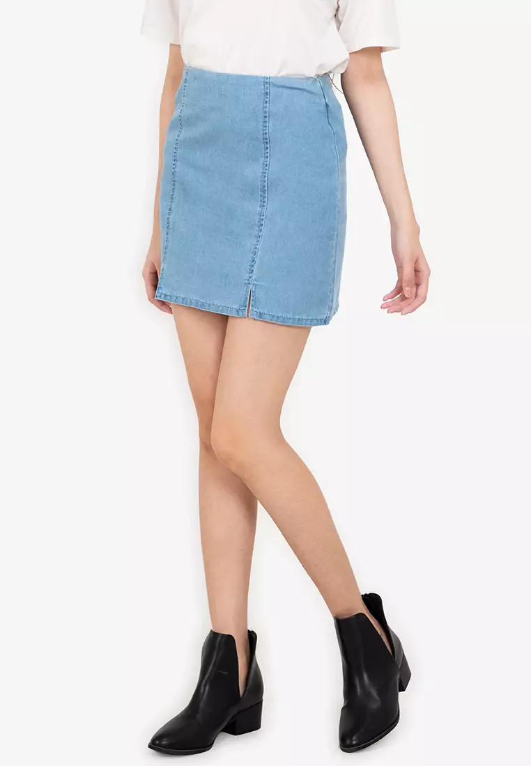 Denim cheap skirt zalora