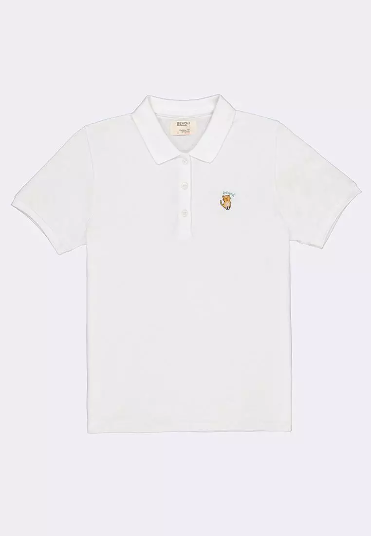 women's plus size white polo shirt