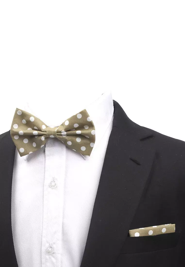 Dasi Kupu Bowtie Tan Polka A24