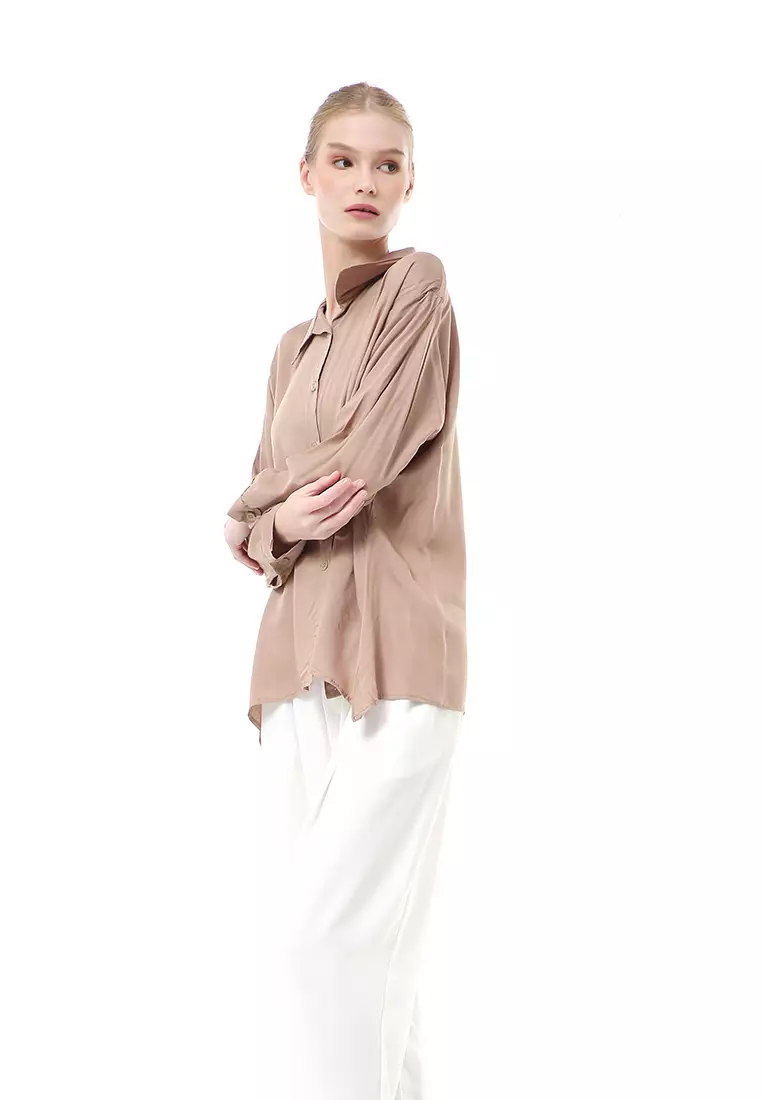 Ayudia Shirt Long Sleeve Atasan Wanita Premium Quality - Coksu