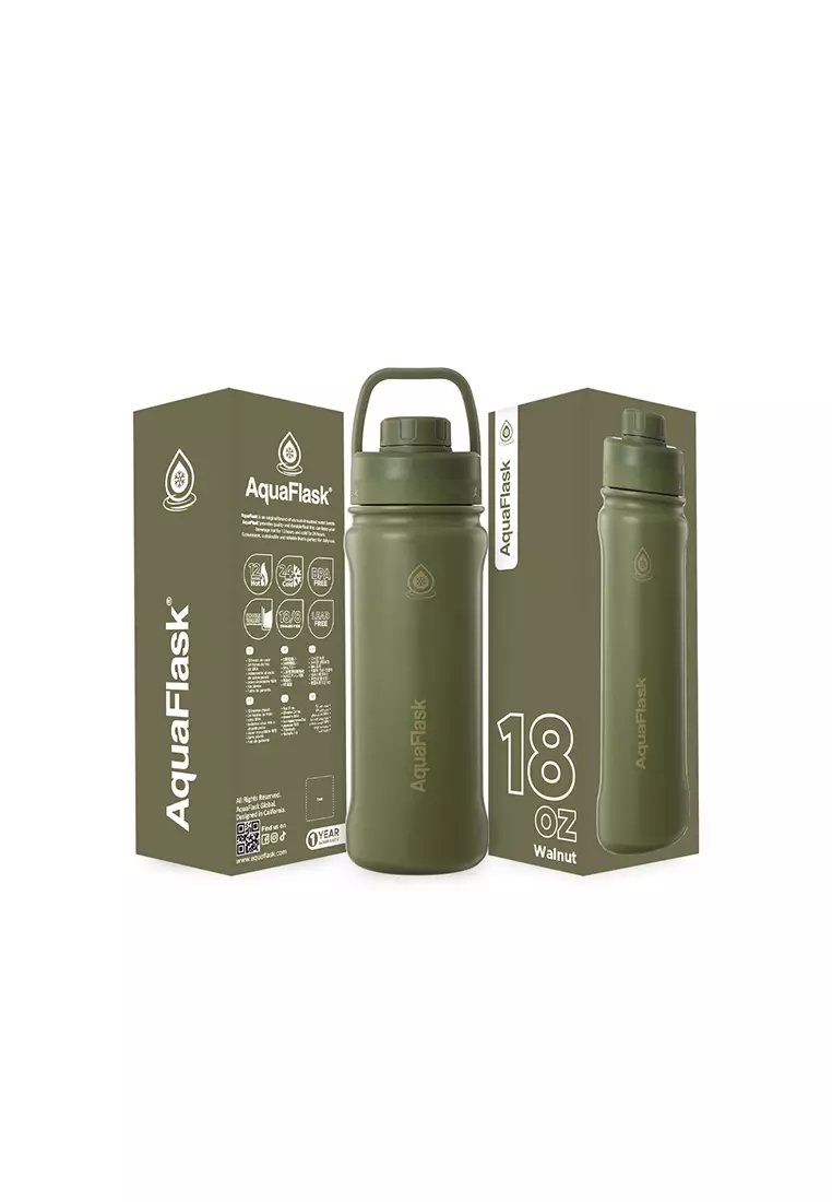 18oz Walnut New Sports Lid Bottle Wide Mouth Vacuum Insulated Stainless Steel Drinking Water Bottle