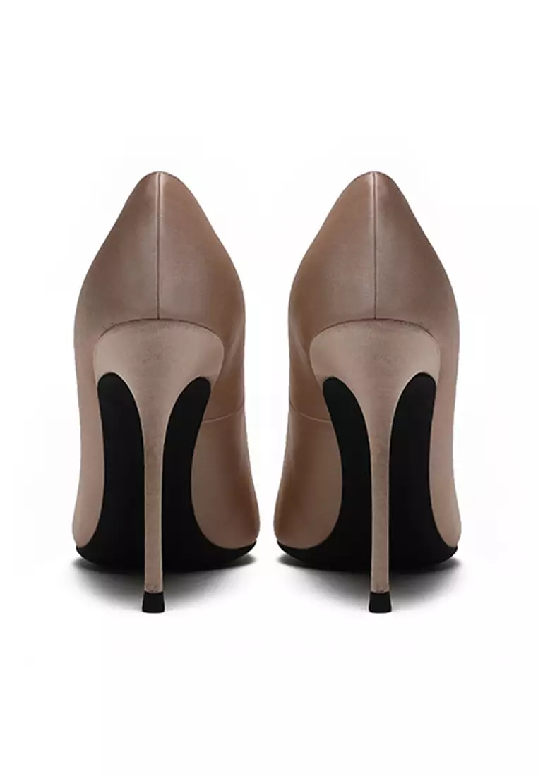 10CM Silk Fabrics Pointed High Heel Shoes HZL213