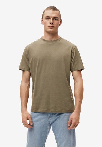 MANGO Man 褐色 Mercerised Regular-Fit T-Shirt 6C6B9AA3519B9EGS_1