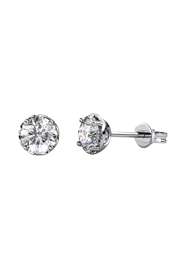 Berlian Moissanite Le Fleur Earring [GRA CERTIFICATE MOISSANITE DIAMOND] - Anting 0.5ct Moissanite Diamond with 925 Silver CELESTA by Her Jewellery