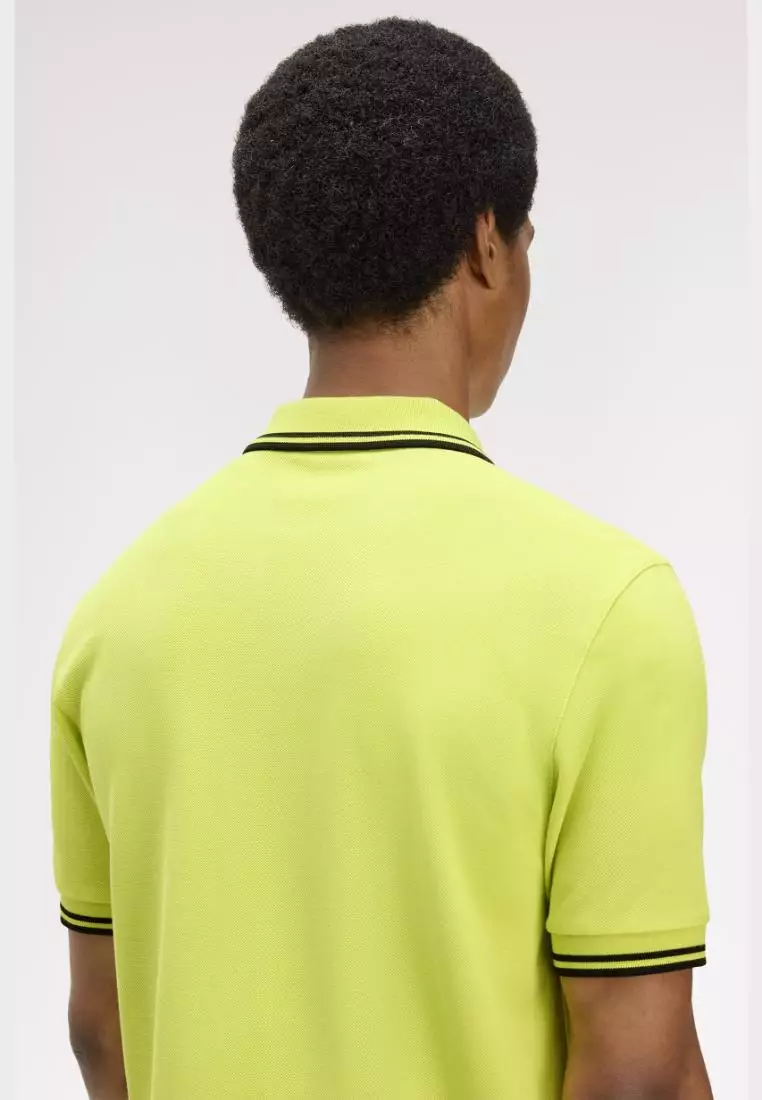 Fred Perry M3600 The Twin Tipped Fred Perry Shirt (Citron / Black / Black)