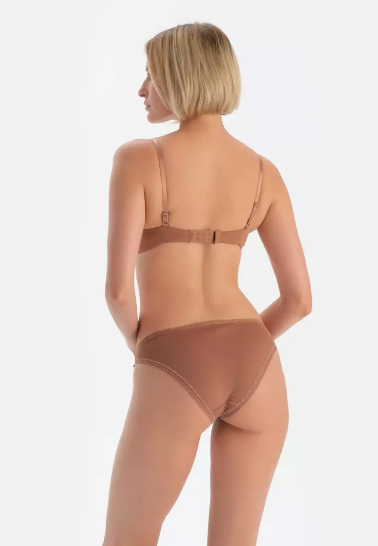 Brown Basic Bra, Push-up, Half-padded, Underwire, Underwear for Women