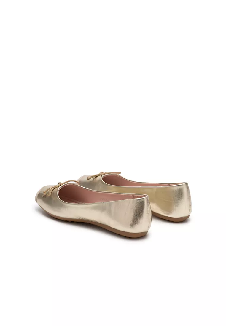 DUO TONE SQUARE TOE FLAT BALLERINA