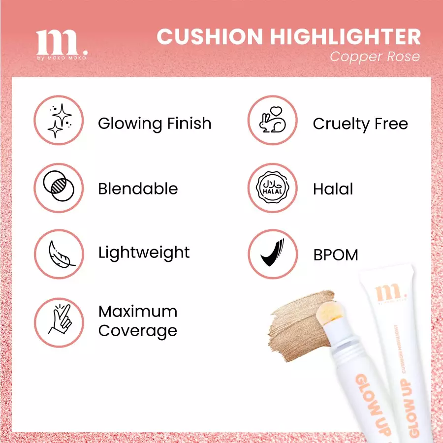Moko Moko Glow Up Cushion Highlight - Copper Rose