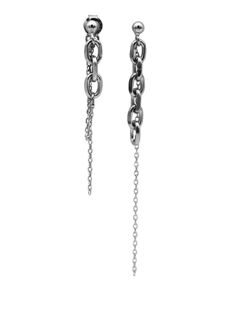 Buy XAFITI Set of Pair Earrings Sterling Silver Chain Fringe
