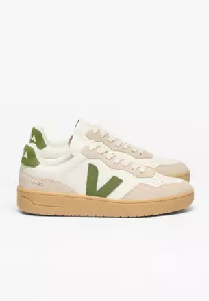 Buy Veja V-90 Leather Pure Kiwi Almond Natural Sneakers 2026