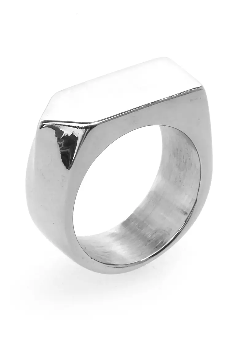 Daisy Aksesoris Fashion Pria Wanita CIncin Uniqe Design Material Titanium ORIGINAL - Silver Glossy