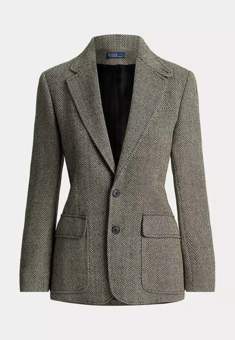 Single-Breasted Herringbone Blazer
