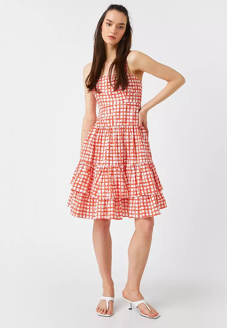 Checkered Midi Dress