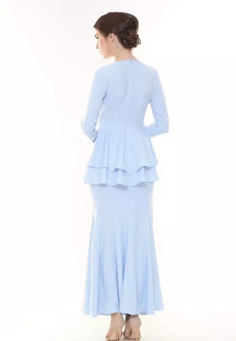 Lora Peplum in Baby Blue