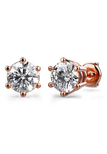 Krystal Couture gold KRYSTAL COUTURE Cindy Stud Earrings Embellished with Swarovski® crystals-Rose Gold/Clear 18A08ACA039764GS_1