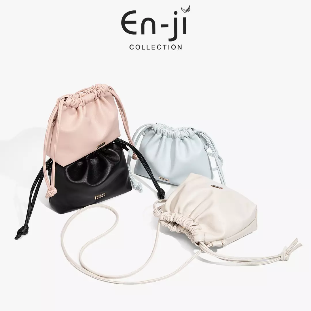 En-ji Solwa Slingbag Wanita Warna Cream