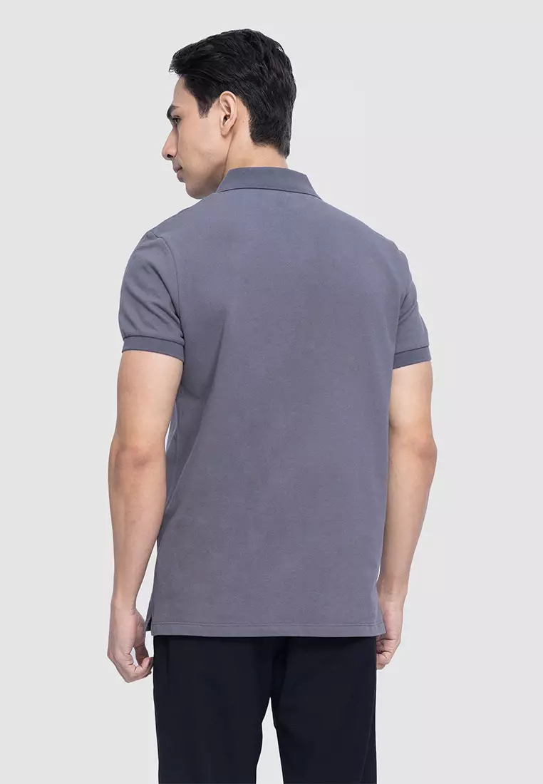 Solid Cotton Pique Polo Shirt in Regular Fit