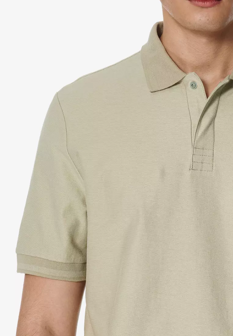 澈水綠暗門襟POLO衫