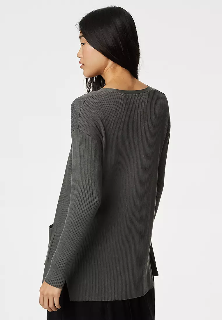 Ribbed Edge to Edge Longline Cardigan