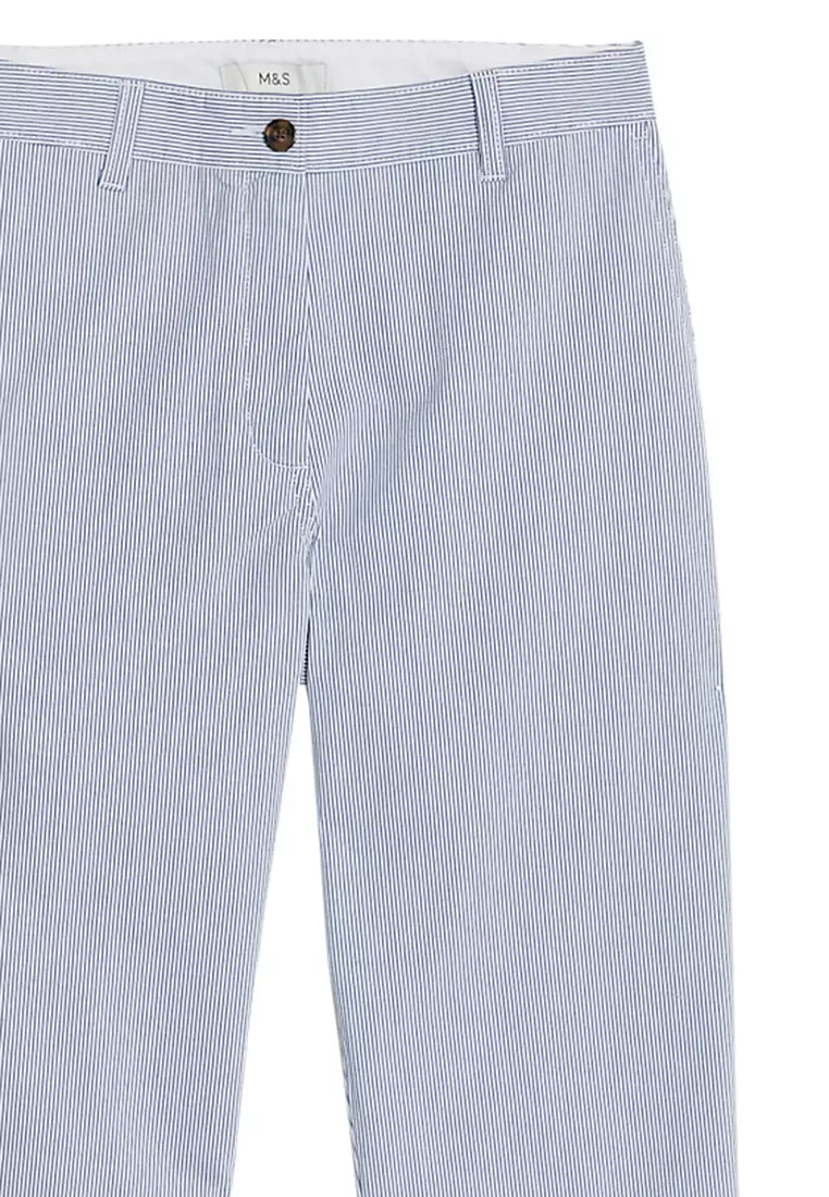Cotton Rich Striped Slim Fit Chinos