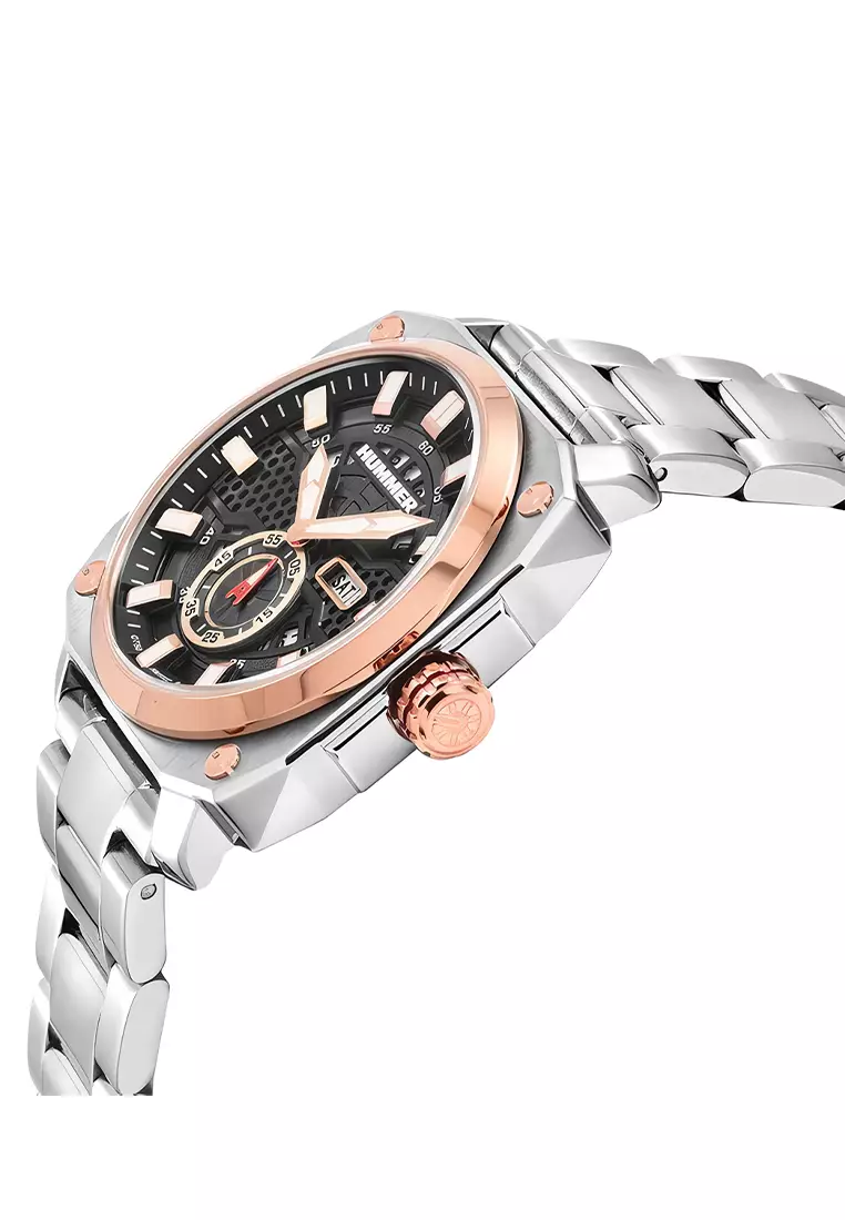 Jam Tangan Pria Hummer HM1027-1332 Silver Rosegold - Stainless Steel