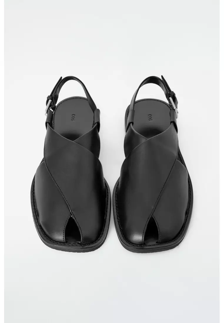 Buy COS CROSSOVER LEATHER SLINGBACK SANDALS 2025 Online ZALORA