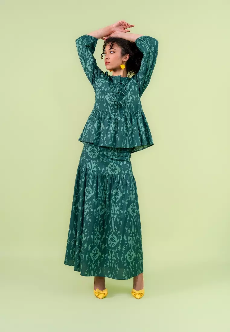 Bayu Somerset Tallulah Set Ribbon - Emerald Green