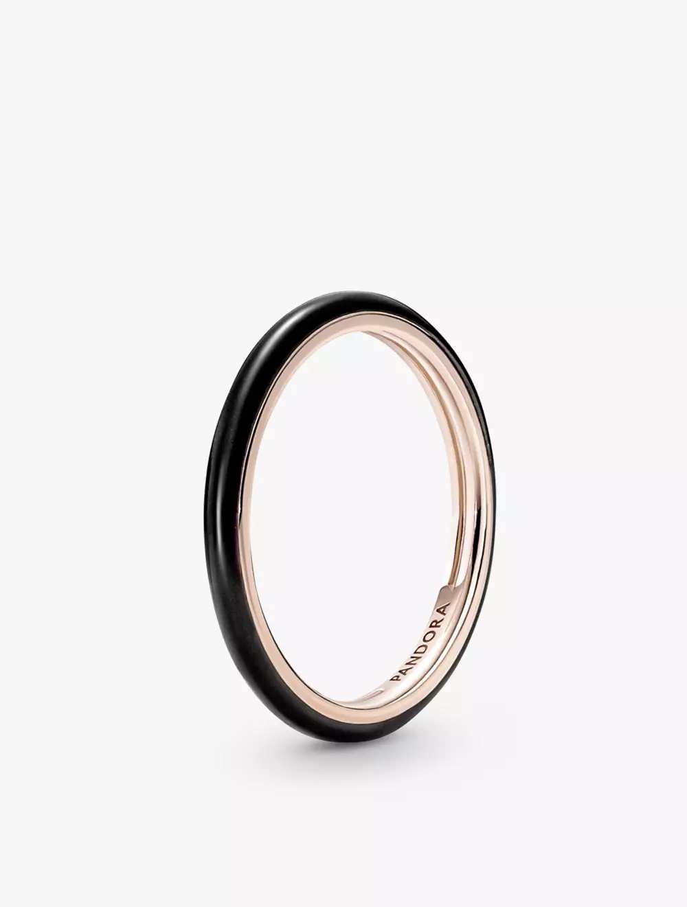 PANDORA JEWELS Mod. BLACK ENAMEL - RING - Size 50 main image 1