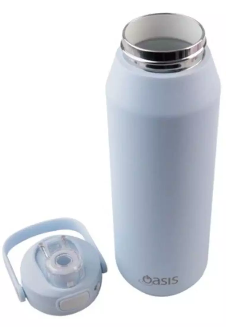 Oasis Ceramic Stainless Steel Triple Wall Capri Quick Release Drink Bottle 1L - Periwinkle