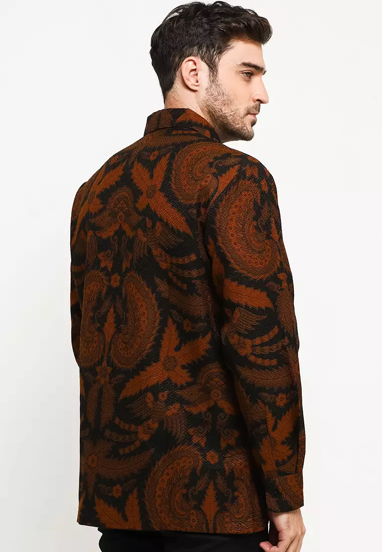 BATIK TALENTA EXCLUSIVE Lengan panjang DOBBY BLACK QR 16