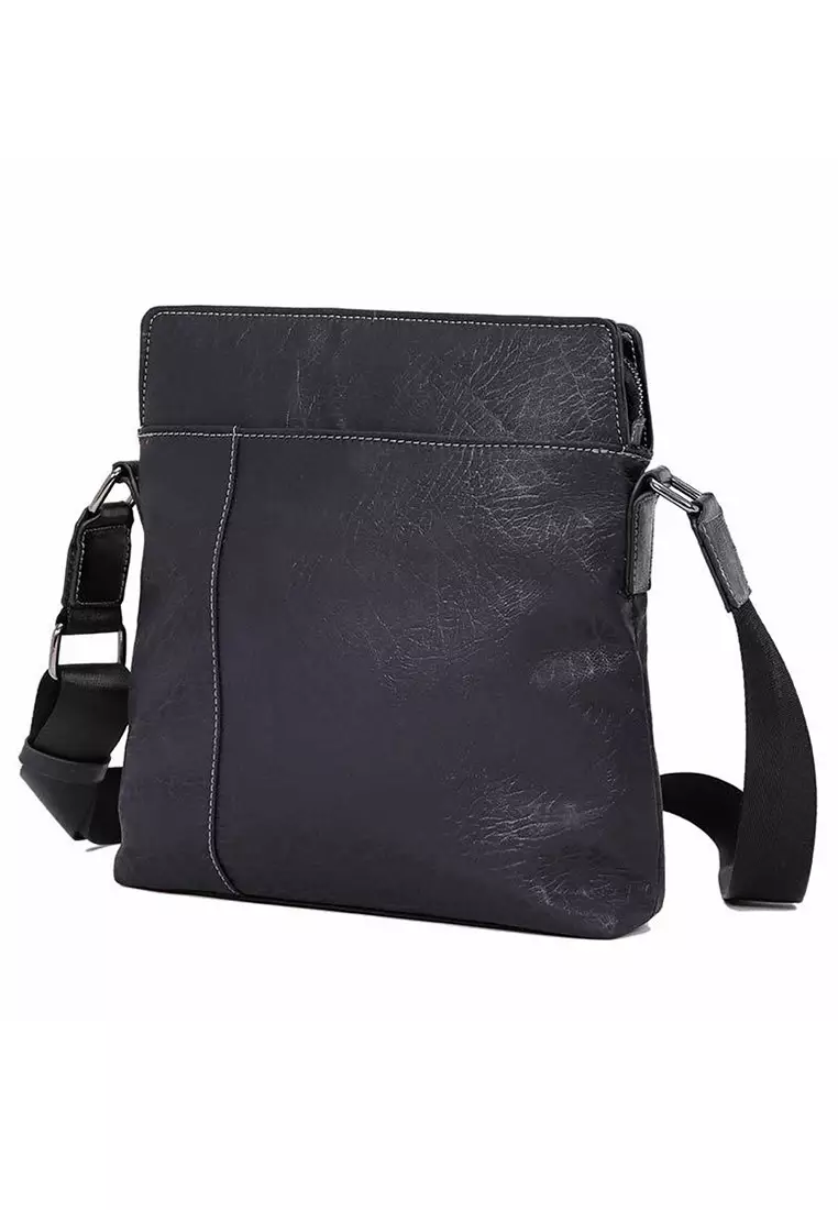 Plain Thin Cross Body Bag Black