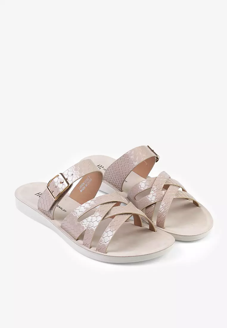 Sandal Slip On Wanita Ringan L.Ferent 02 Beige