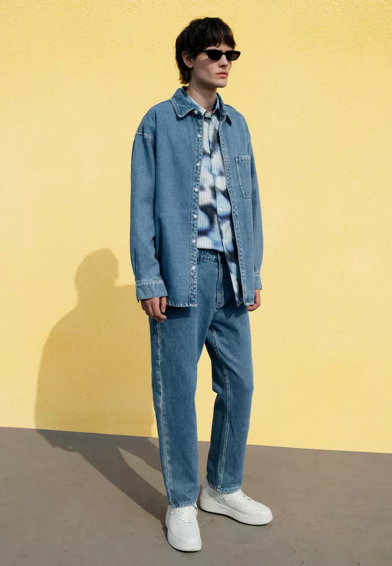 Baggy cheap denim shirt