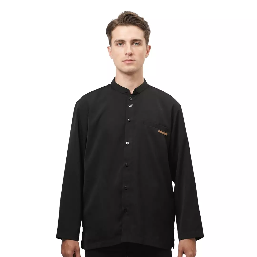 Rabbani - Kemeja Koko Muslim Pria Dewasa Lengan Panjang Razzim Exclusive - Hitam