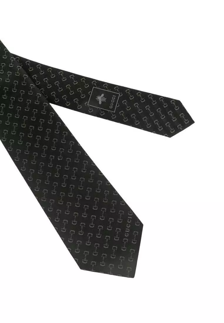 Horsebit Silk Jacquard Tie Tie